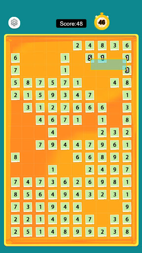 Number grid with a selection box in Number Merge 10